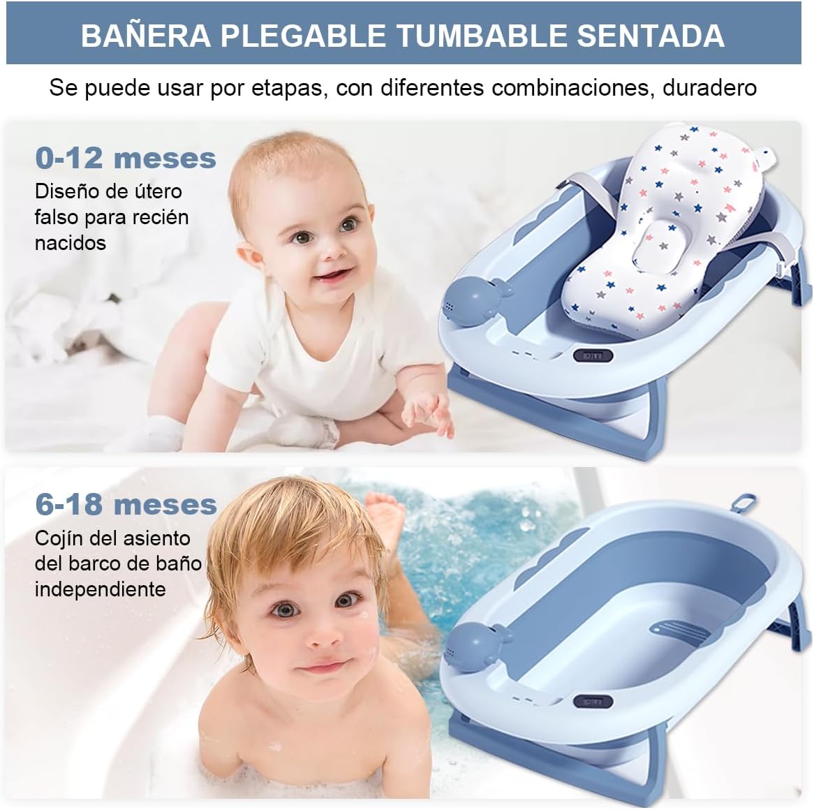 BAÑERA PLEGABLE CON TEMPERATURA